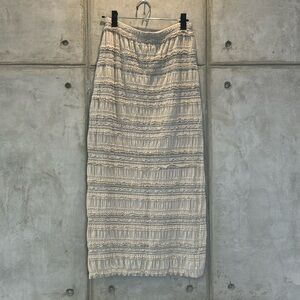 Beige Lace Bodycon Skirt